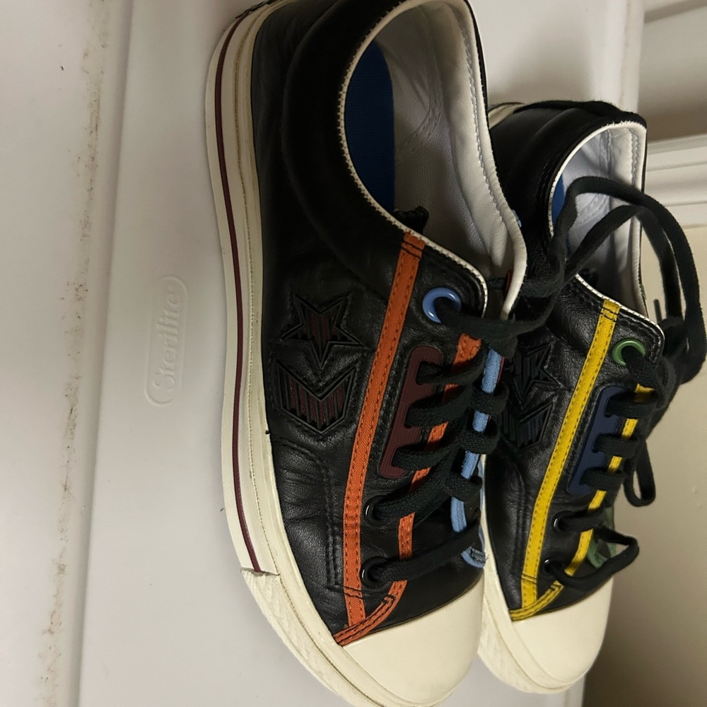 Converse black  Star Player Low Top Logo Leather Mashup